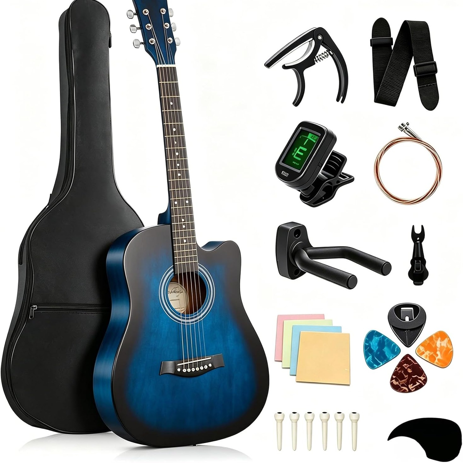 OMZZ 41-Inch Acoustic Guitar Starter Bundle
