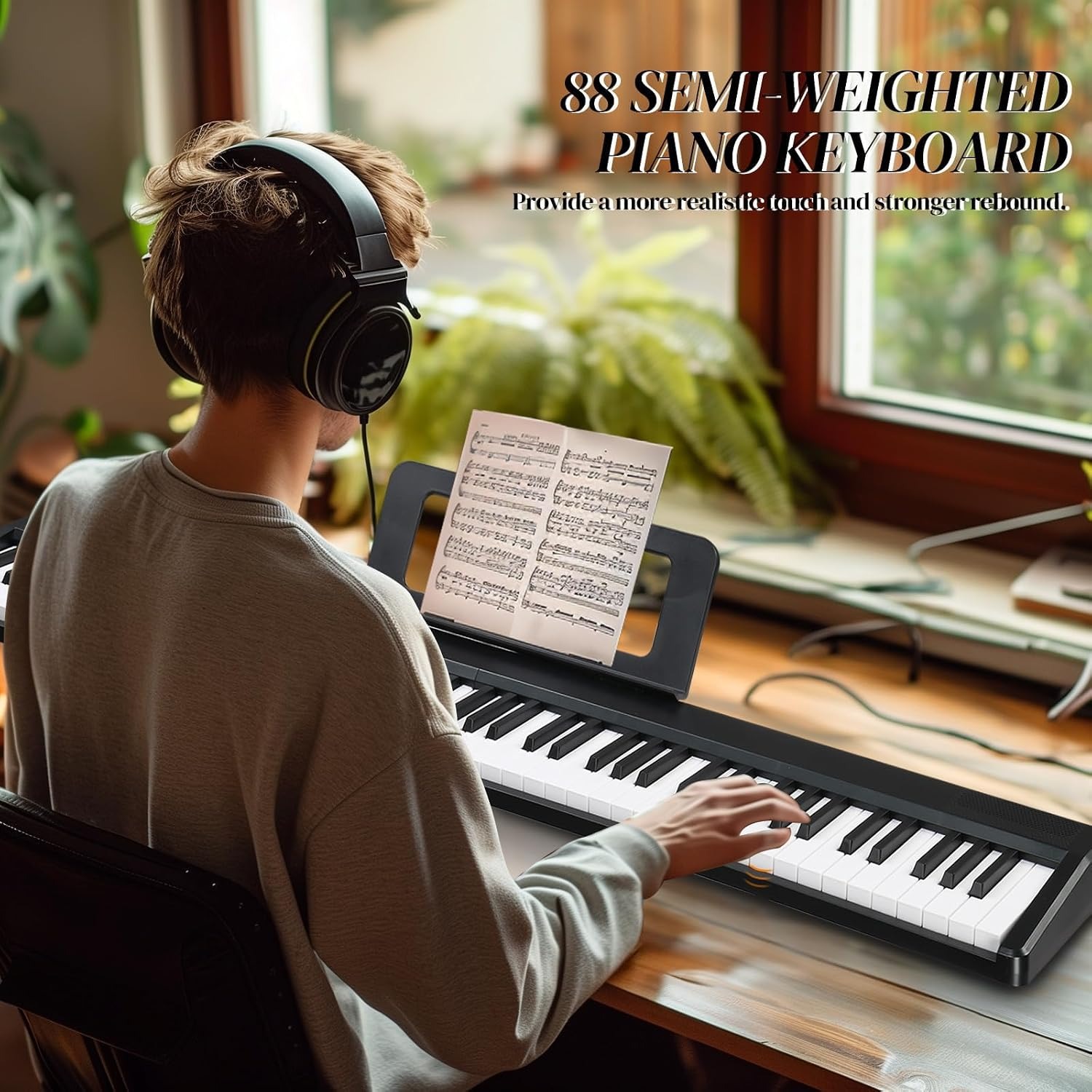 OMZZ Ryuusei 88 Foldable 88 Key Digital Piano Beginner Set: image 6