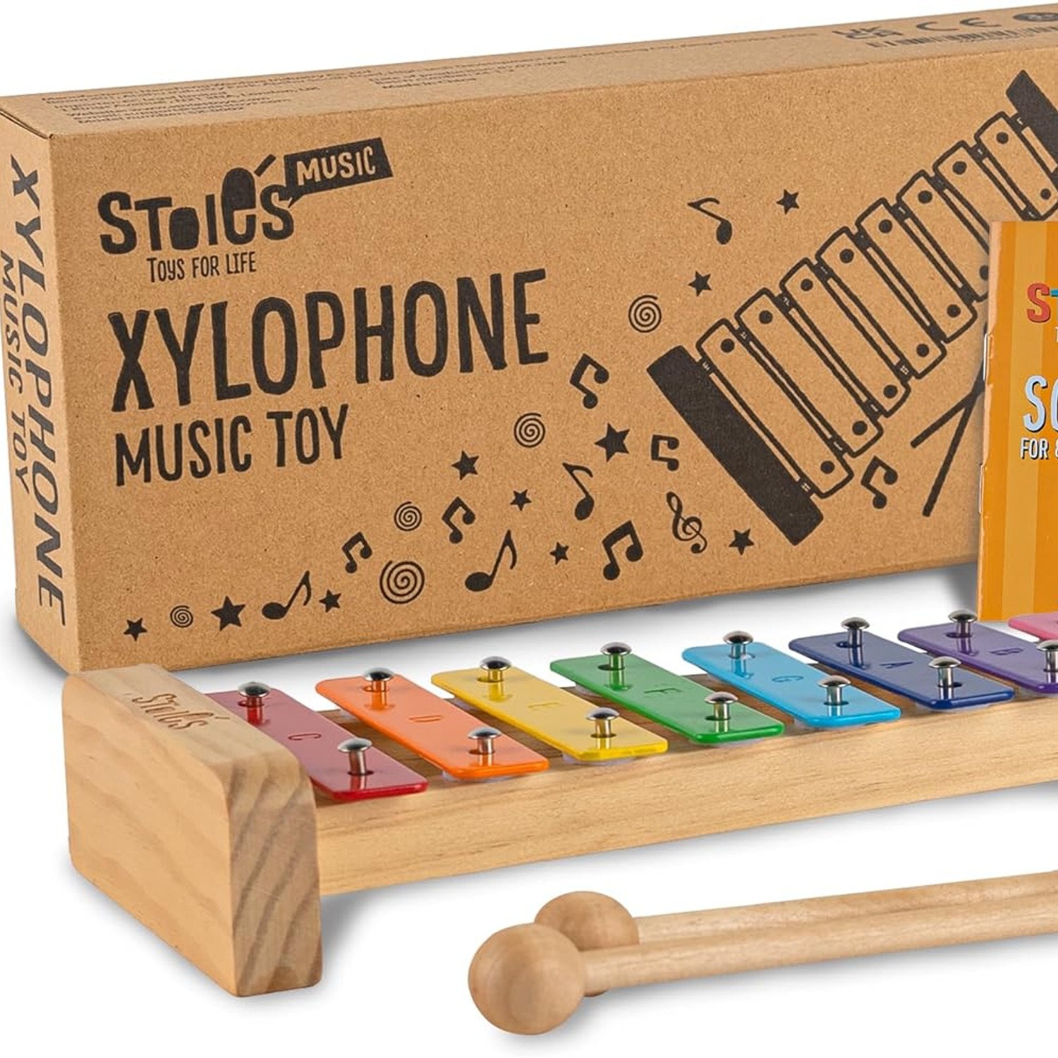 Stoie's 8-Note Rainbow Wooden Kids Xylophone with Mallets: image 9