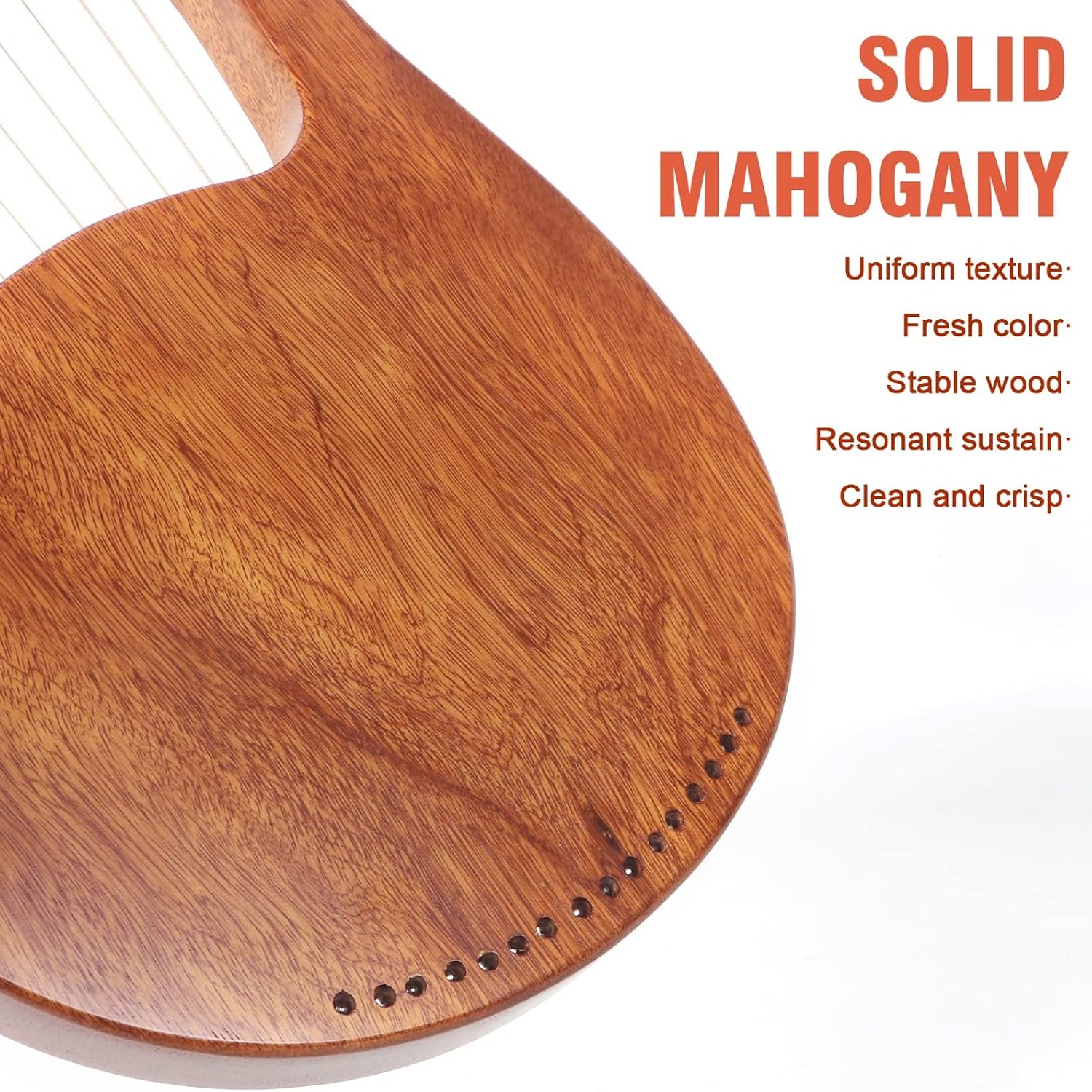 AKLOT 16 String Mahogany Lyre Harp with Gig Bag and Tuning Tools: image 7
