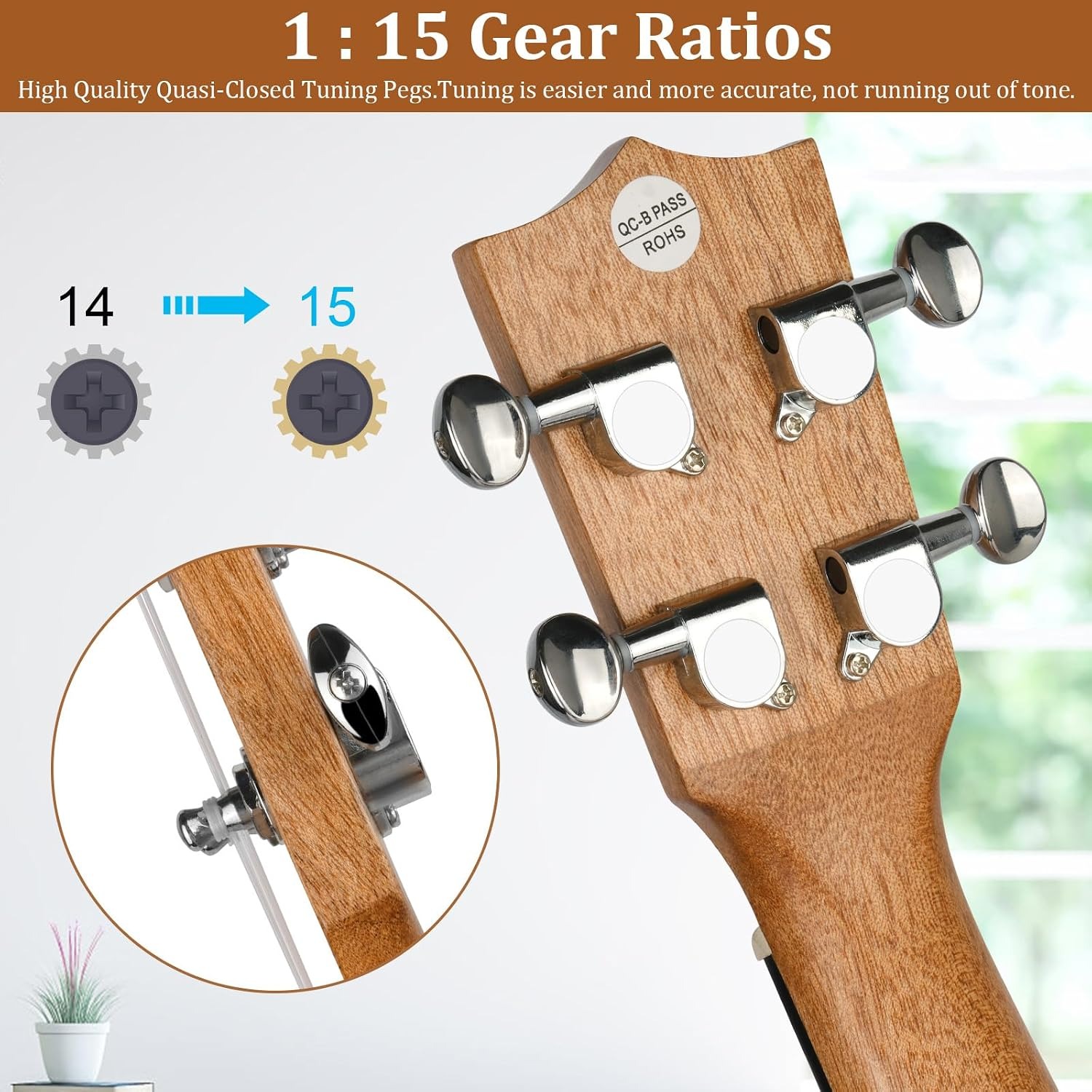 Hricane Concert Ukulele 23 Inch Mahogany Starter Pack: image 2