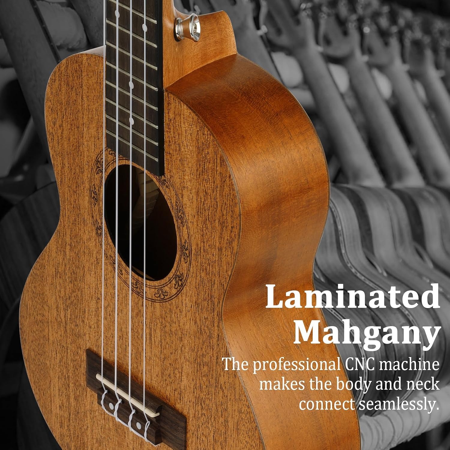 Hricane Concert Ukulele 23 Inch Mahogany Starter Pack: image 4